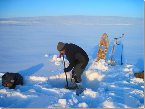 Angus with ice auger